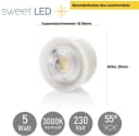Sweet LED LED-Leuchtmittel 4er Set 5W LED Modul 320lm warmweiß flach Sparpack Bild 3