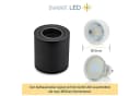 Sweet LED Aufbauleuchte 2er Set rund schwenkbar GU10 schwarz Aluminium Bild 4
