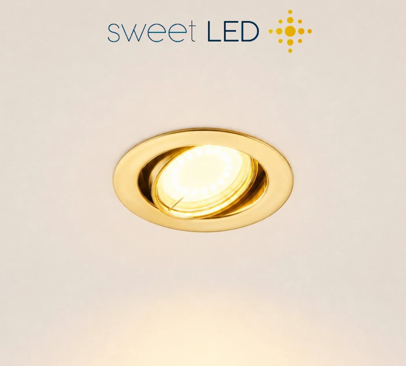 Sweet LED Einbaustrahler GU10 6er Set Gold 5W 3000K warmweiß schwenkbar - Bild 3