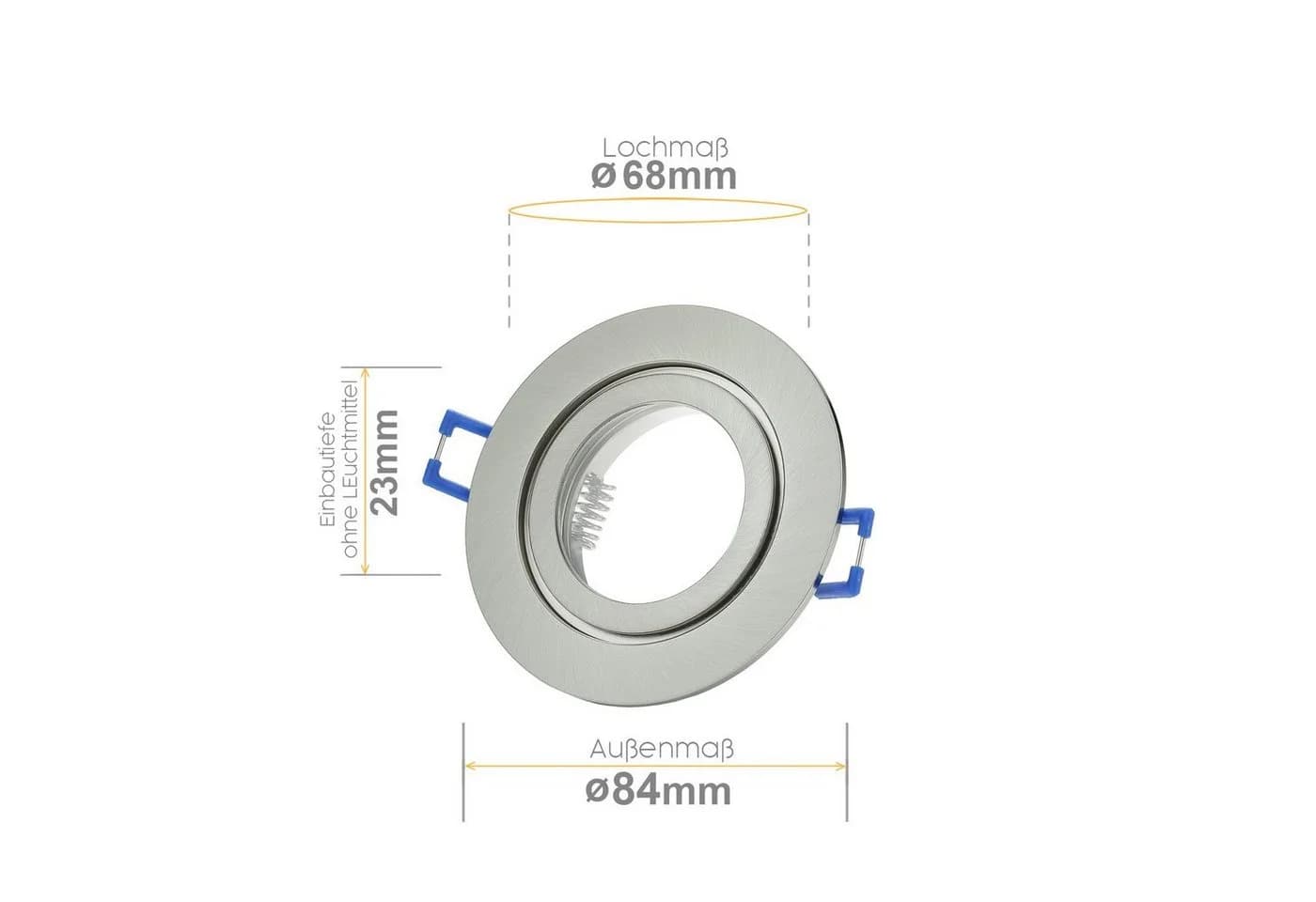Sweet LED Deckenspot 4er Set GU10 Einbauspots Bad IP44 Chrom-Gebürstet Aluminium