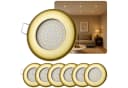 Sweet LED LED Einbaustrahler 6er Set Flach Rund 5W Gold Dimmbar Bild 2