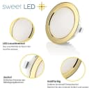 Sweet LED Einbaustrahler 4er Set Gold 12V IP44 Kaltweiß Bild 1