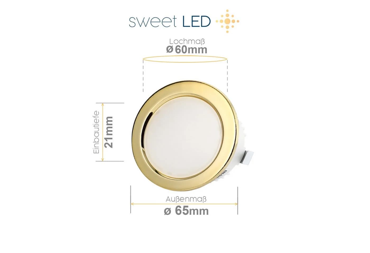 Sweet LED Einbaustrahler 4er Set Gold 12V IP44 Kaltweiß - Bild 4