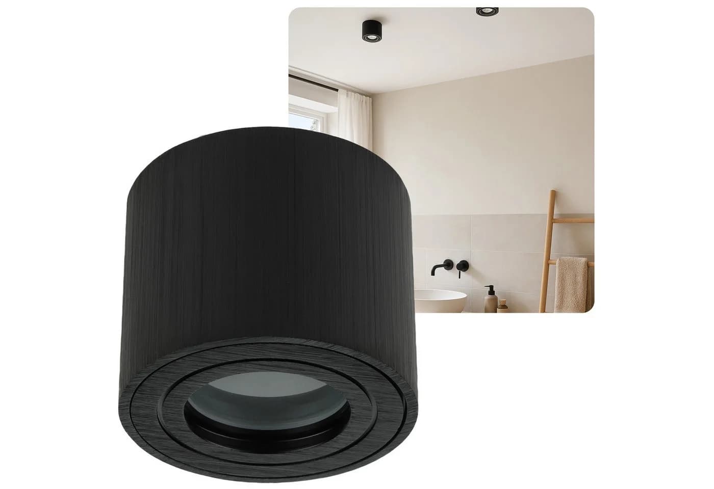Sweet LED Aufbauleuchte Schwarz Aluminium IP44 Deckenspot - Bild 2
