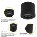 Sweet LED Aufbauleuchte Schwarz Aluminium IP44 Deckenspot Bild 3