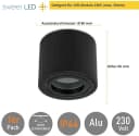 Sweet LED Aufbauleuchte Schwarz Aluminium IP44 Deckenspot Bild 4
