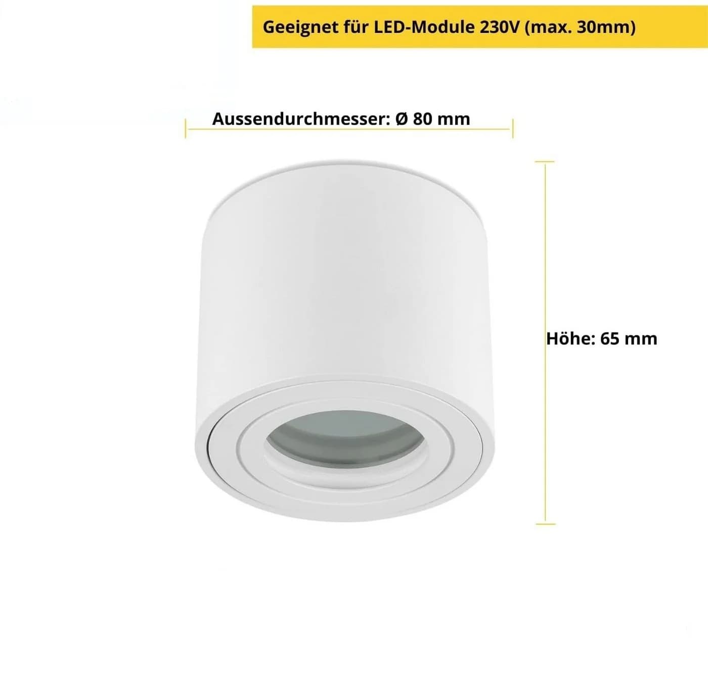 Sweet LED Aufbauleuchte 4er Set für Bad & Küche IP44 Aluminium 230V - Bild 4