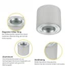 Sweet LED Aufbauleuchte 4er Set Weiß Aluminium IP44 Bild 1