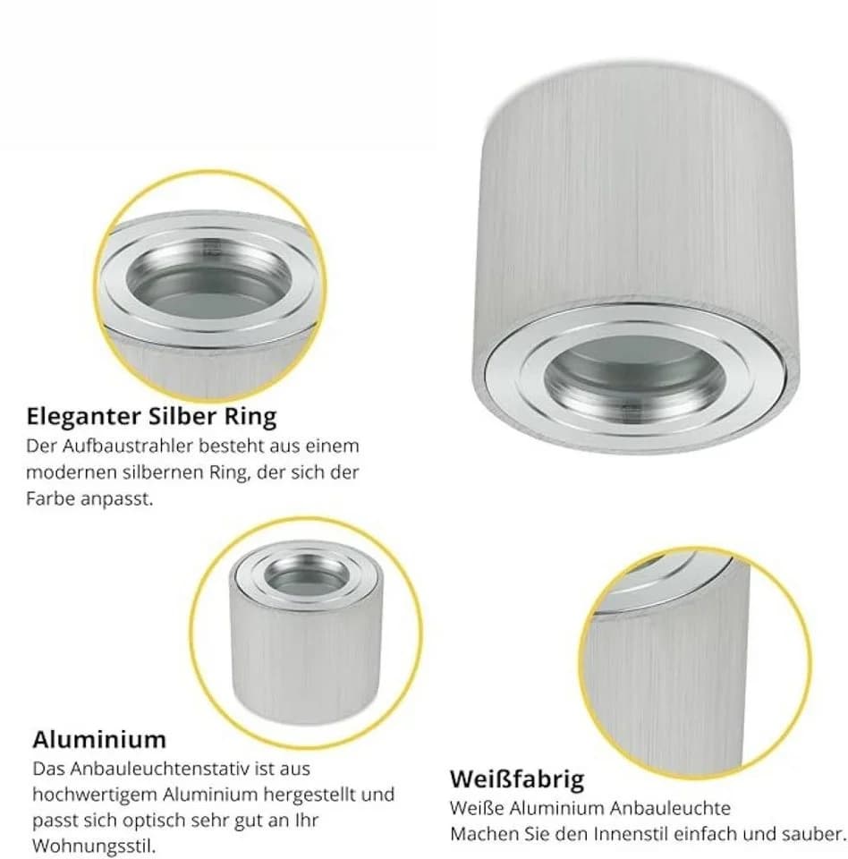 Sweet LED Aufbauleuchte 4er Set Weiß Aluminium IP44