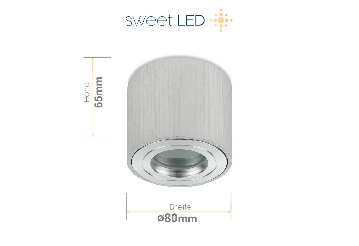 Sweet LED Aufbauleuchte 4er Set Weiß Aluminium IP44 - Bild 3