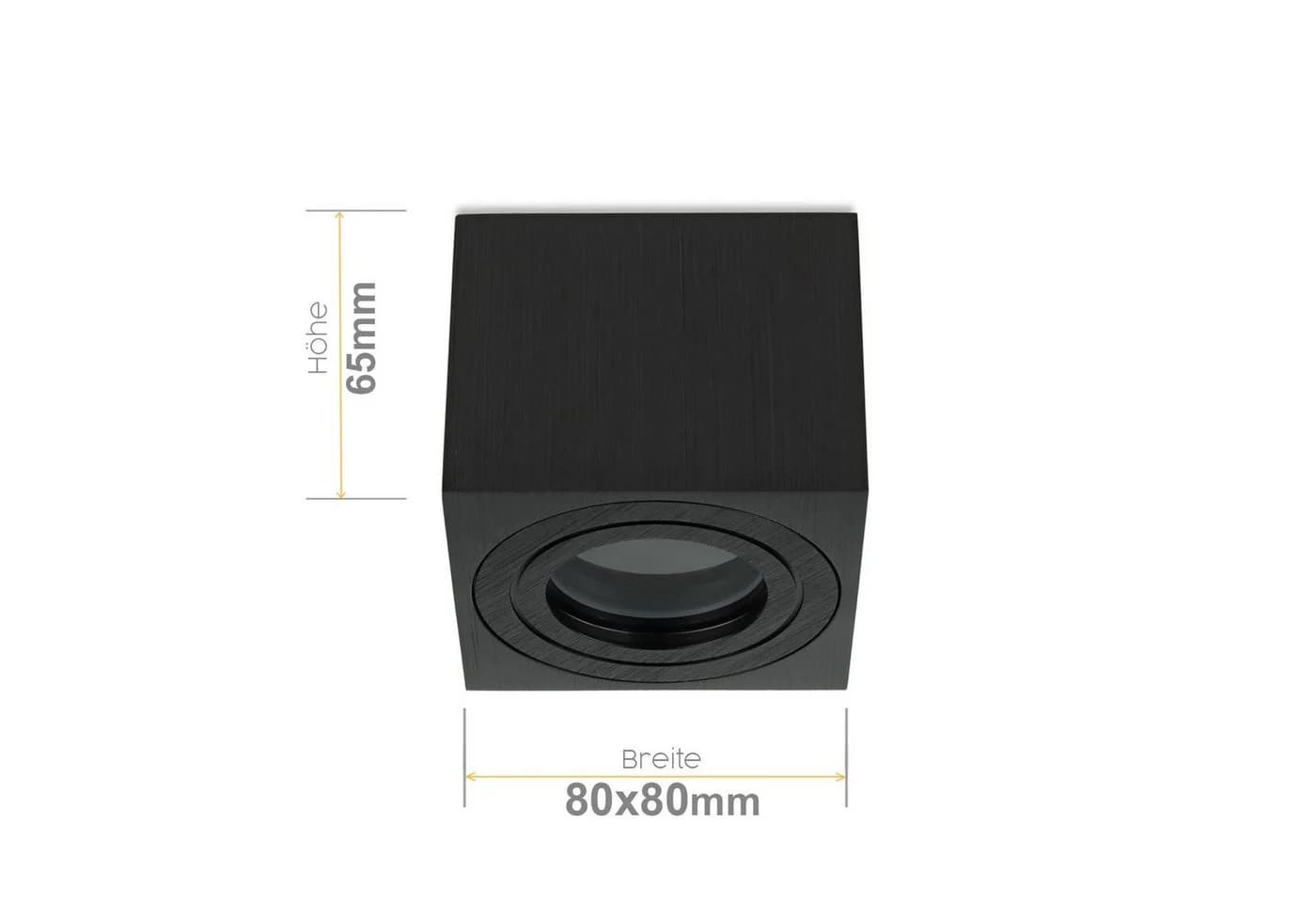 Sweet LED Aufbauleuchte 4er Set Schwarz Aluminium IP44