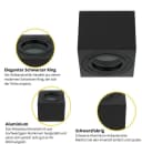 Sweet LED Aufbauleuchte 4er Set Schwarz Aluminium IP44 Bild 3