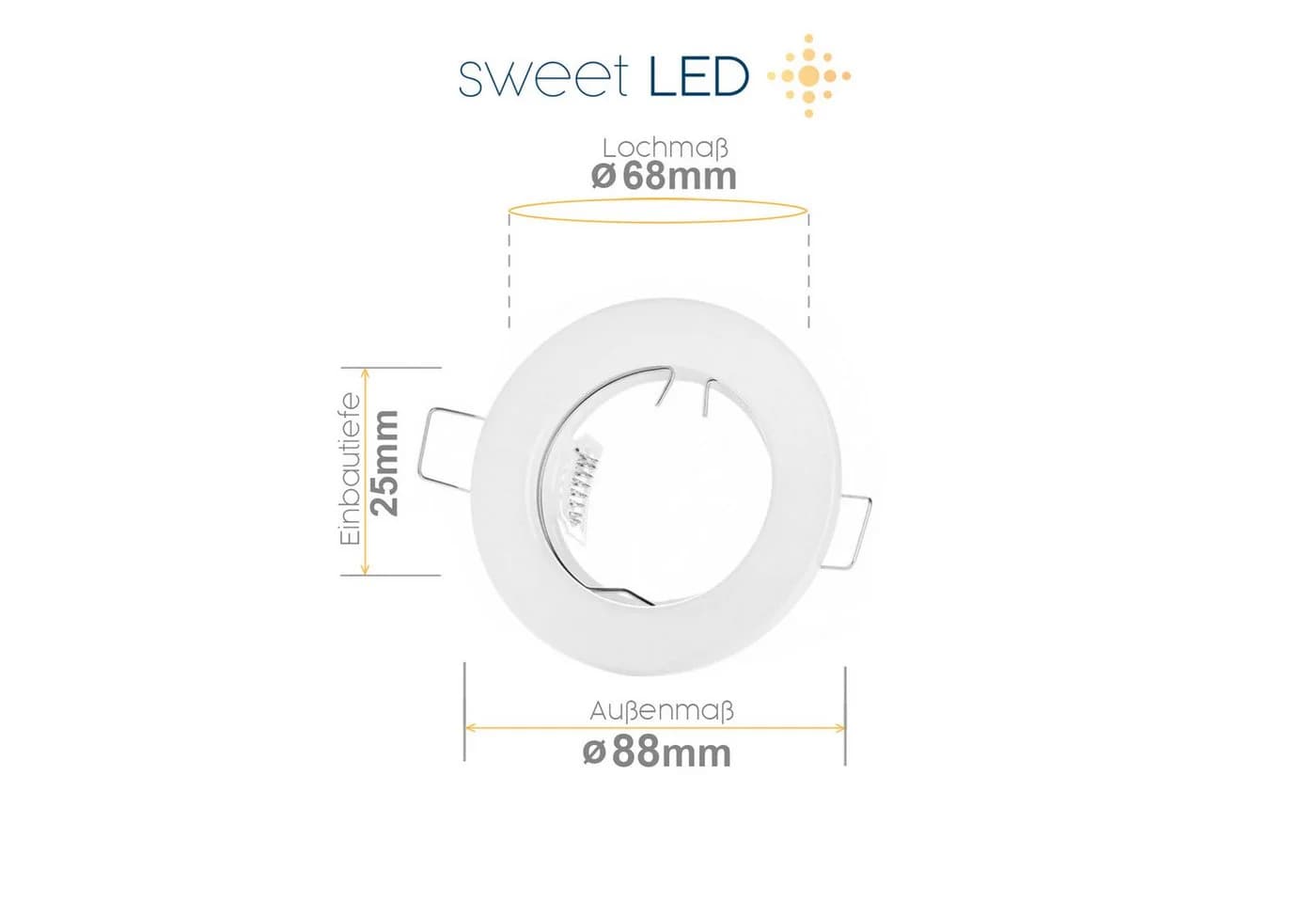 Sweet LED 12er Set Einbaustrahler GU10 5W 230V Weiß Schwenkbar 3000K
