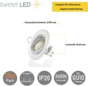 Sweet LED 12er Set Einbaustrahler GU10 5W 230V Weiß Schwenkbar 3000K Bild 4