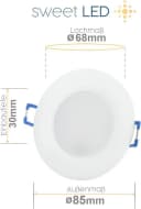 Sweet LED LED Einbaustrahler 10er Set IP44 CCT 230V Weiß Bild 1
