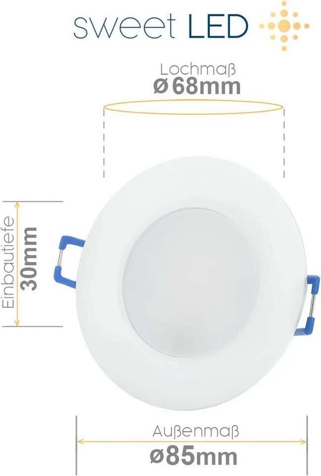 Sweet LED LED Einbaustrahler 10er Set IP44 CCT 230V Weiß