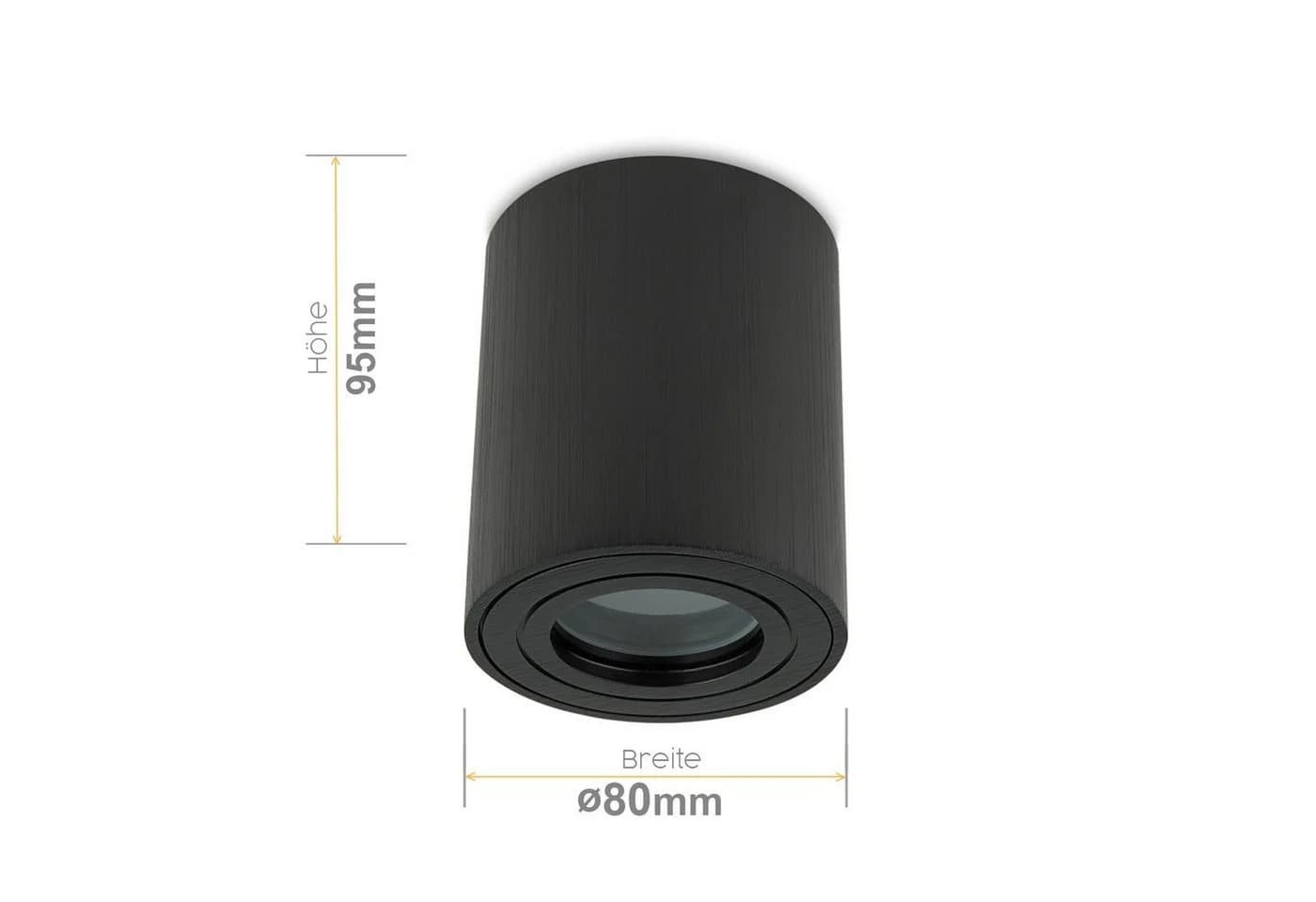 Sweet LED Aufbauleuchte 4er Set IP44 Aluminium Deckenspots Schwarz