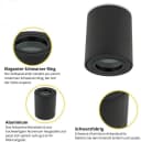 Sweet LED Aufbauleuchte 4er Set IP44 Aluminium Deckenspots Schwarz Bild 3