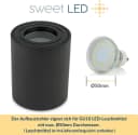 Sweet LED Aufbauleuchte 4er Set IP44 Aluminium Deckenspots Schwarz Bild 5