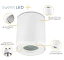 Sweet LED Aufbauleuchte 4er Set Weiß GU10 IP44 Aluminium Bild 3