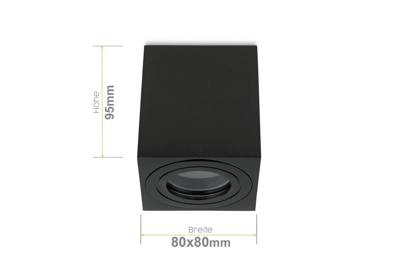 Sweet LED Aufbauleuchte 4er Set GU10 für Bad & Küche IP44 Deckenspots eckig schwarz 230V
