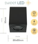 Sweet LED Aufbauleuchte 4er Set GU10 für Bad & Küche IP44 Deckenspots eckig schwarz 230V Bild 4