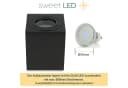 Sweet LED Aufbauleuchte 4er Set GU10 für Bad & Küche IP44 Deckenspots eckig schwarz 230V Bild 5