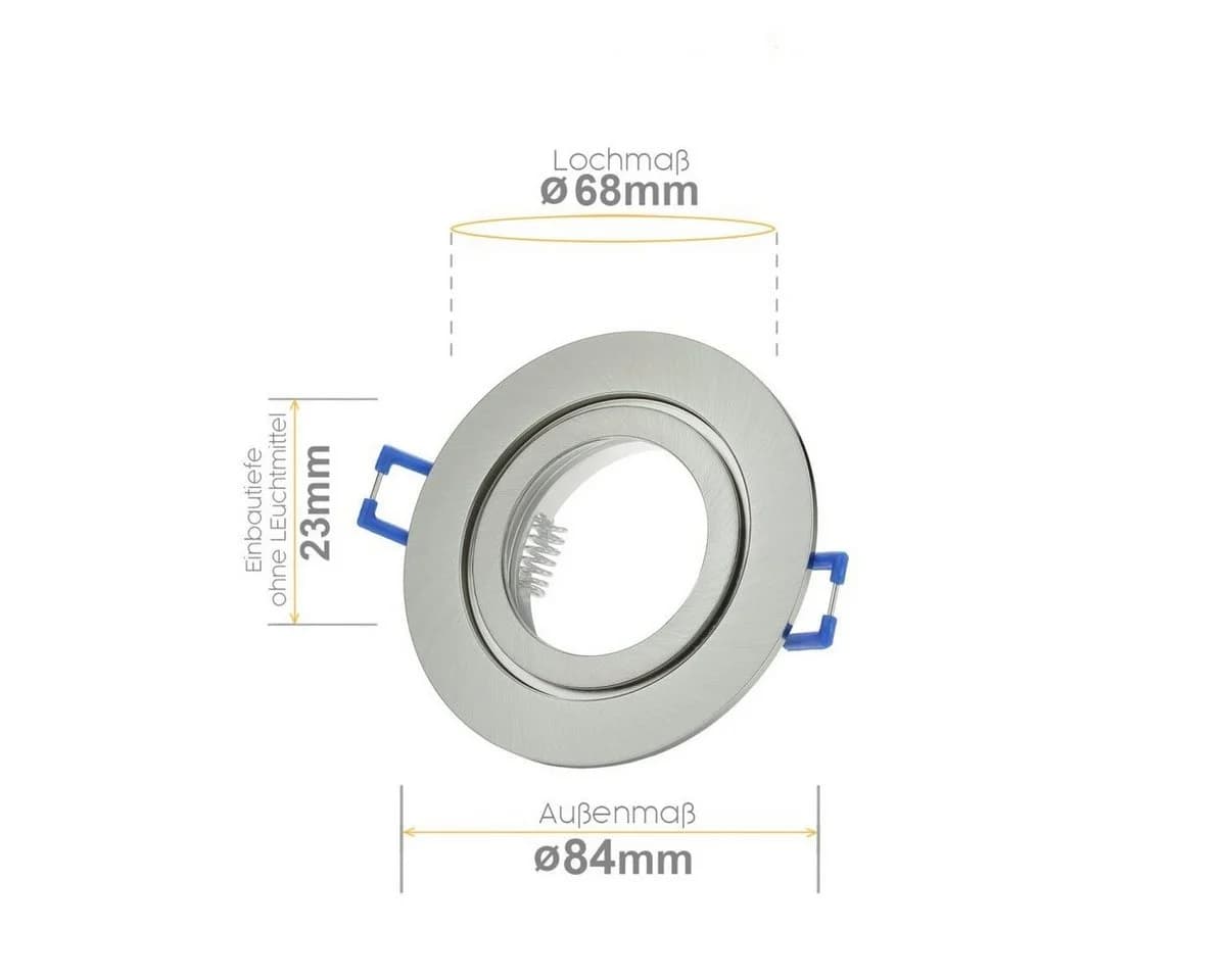 Sweet LED Einbaustrahler 6er Set IP44 Feuchtraum chrom-gebürstet GU10 - Bild 1
