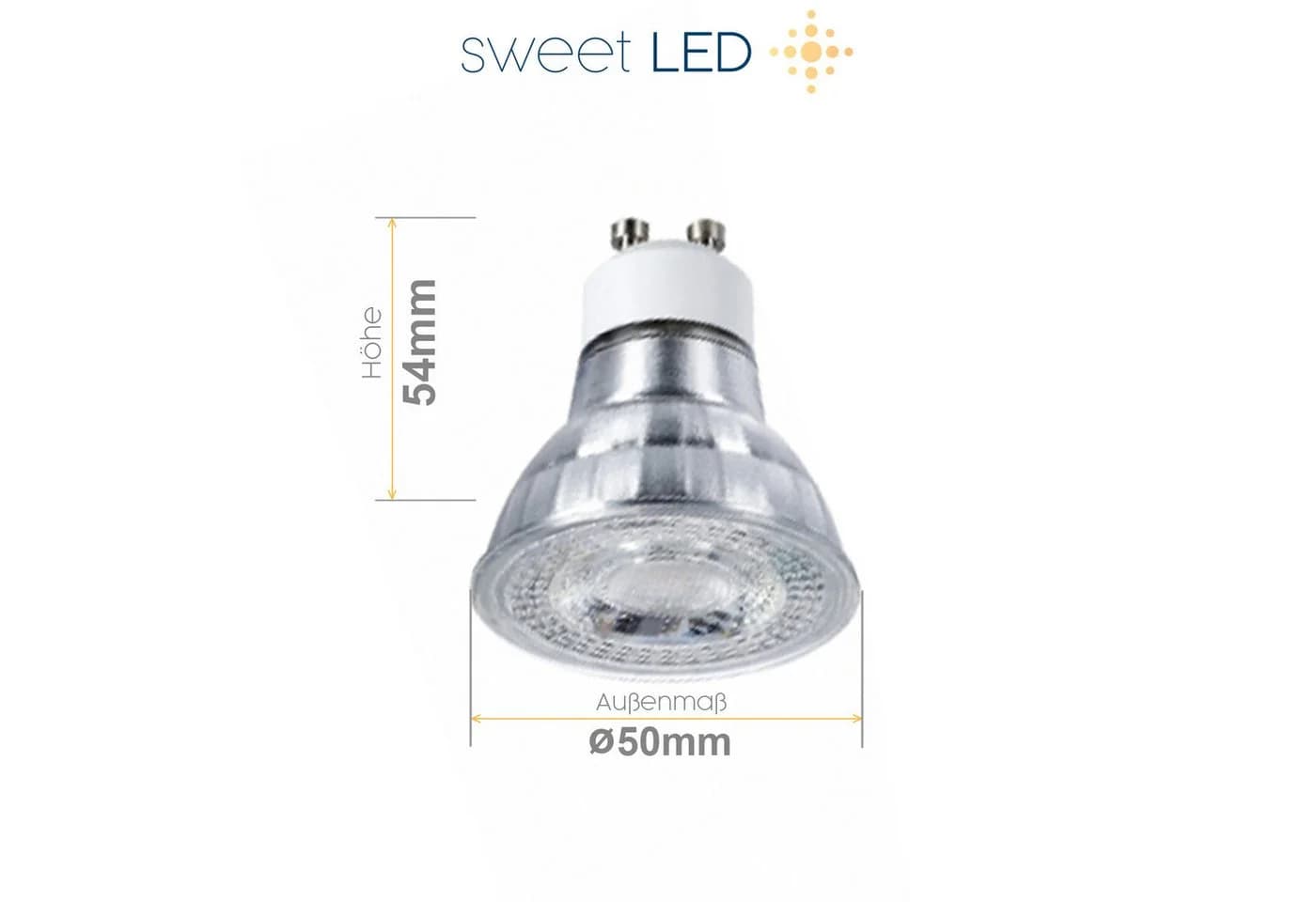Sweet LED LED Einbaustrahler 6er Set IP44 7W Dimmbar Deckenspots Bad & Küche Schwarz