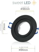 Sweet LED LED Einbaustrahler 6er Set IP44 7W Dimmbar Deckenspots Bad & Küche Schwarz Bild 3