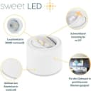 Sweet LED 4er Set Aufbaustrahler flach weiß matt Aluminium schwenkbar Bild 3