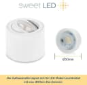 Sweet LED 4er Set Aufbaustrahler flach weiß matt Aluminium schwenkbar Bild 4