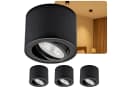 Sweet LED LED Aufbaustrahler 4er Set Schwarz Rund Schwenkbar 5W 230V LED Wechselbar Warmweiß Bild 2
