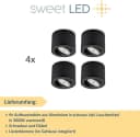 Sweet LED LED Aufbaustrahler 4er Set Schwarz Rund Schwenkbar 5W 230V LED Wechselbar Warmweiß Bild 5