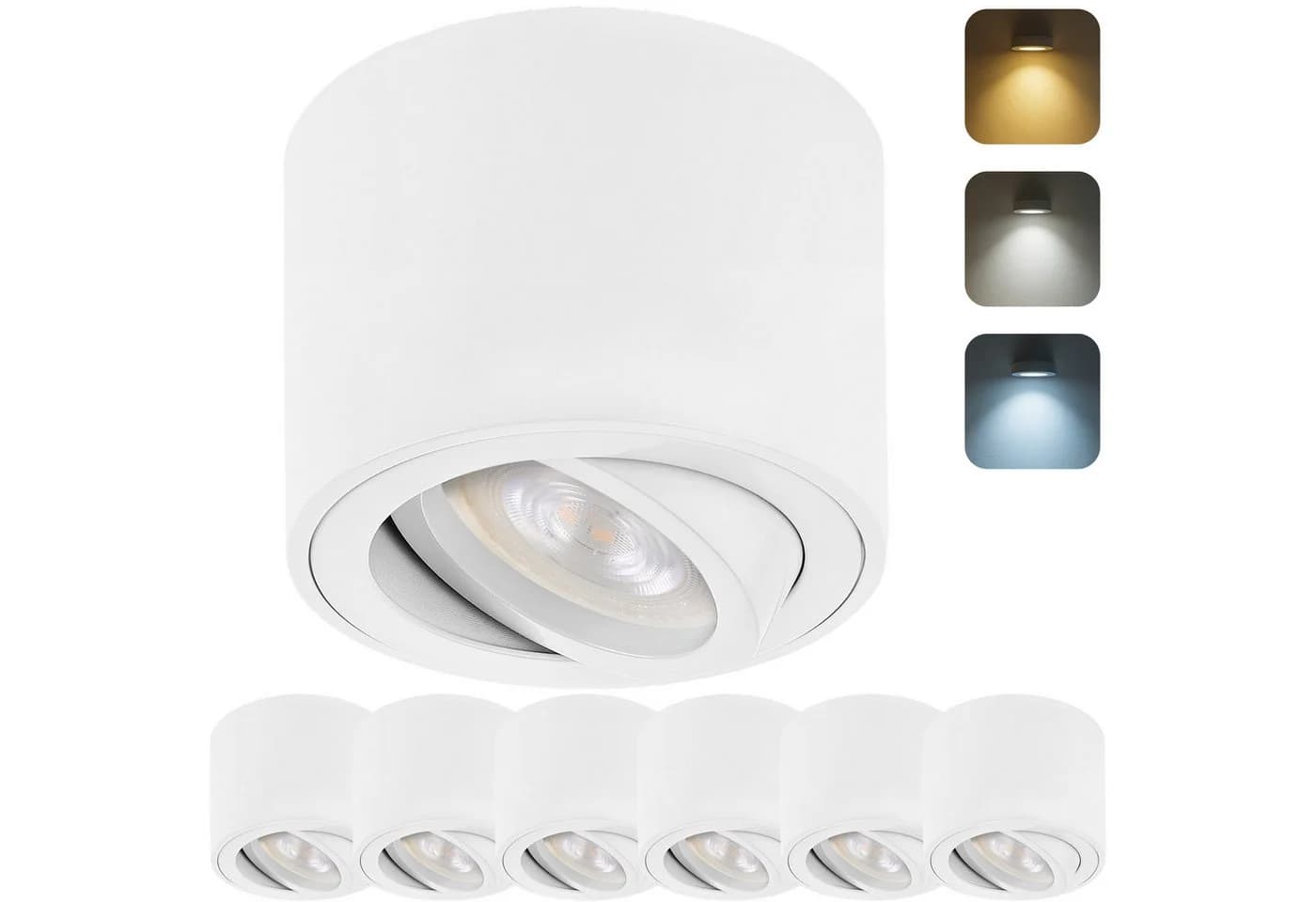 Sweet LED LED Aufbaustrahler 6er Set weiß CCT schwenkbar - Bild 2