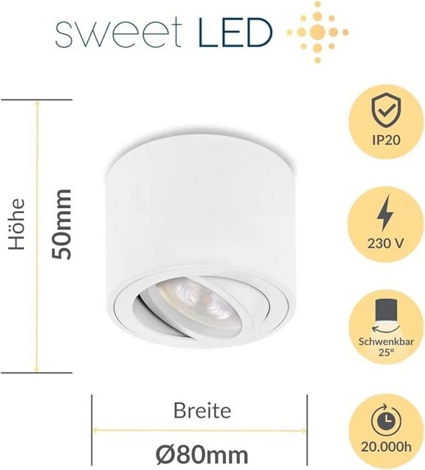 Sweet LED LED Aufbaustrahler 6er Set weiß CCT schwenkbar - Bild 3