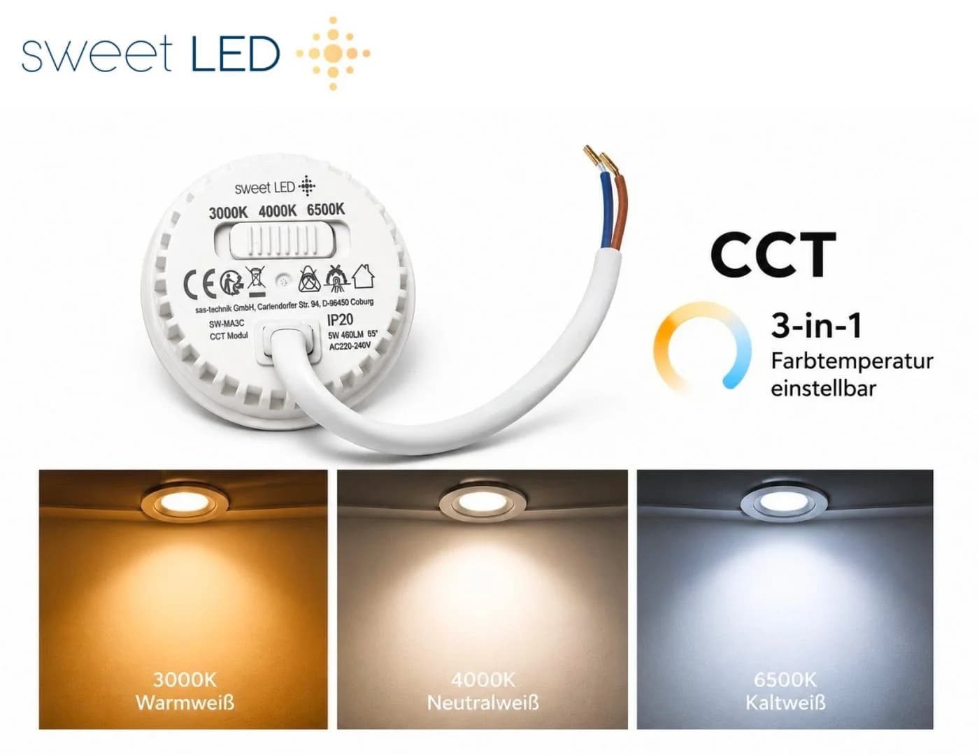Sweet LED LED Aufbaustrahler 6er Set weiß CCT schwenkbar - Bild 5