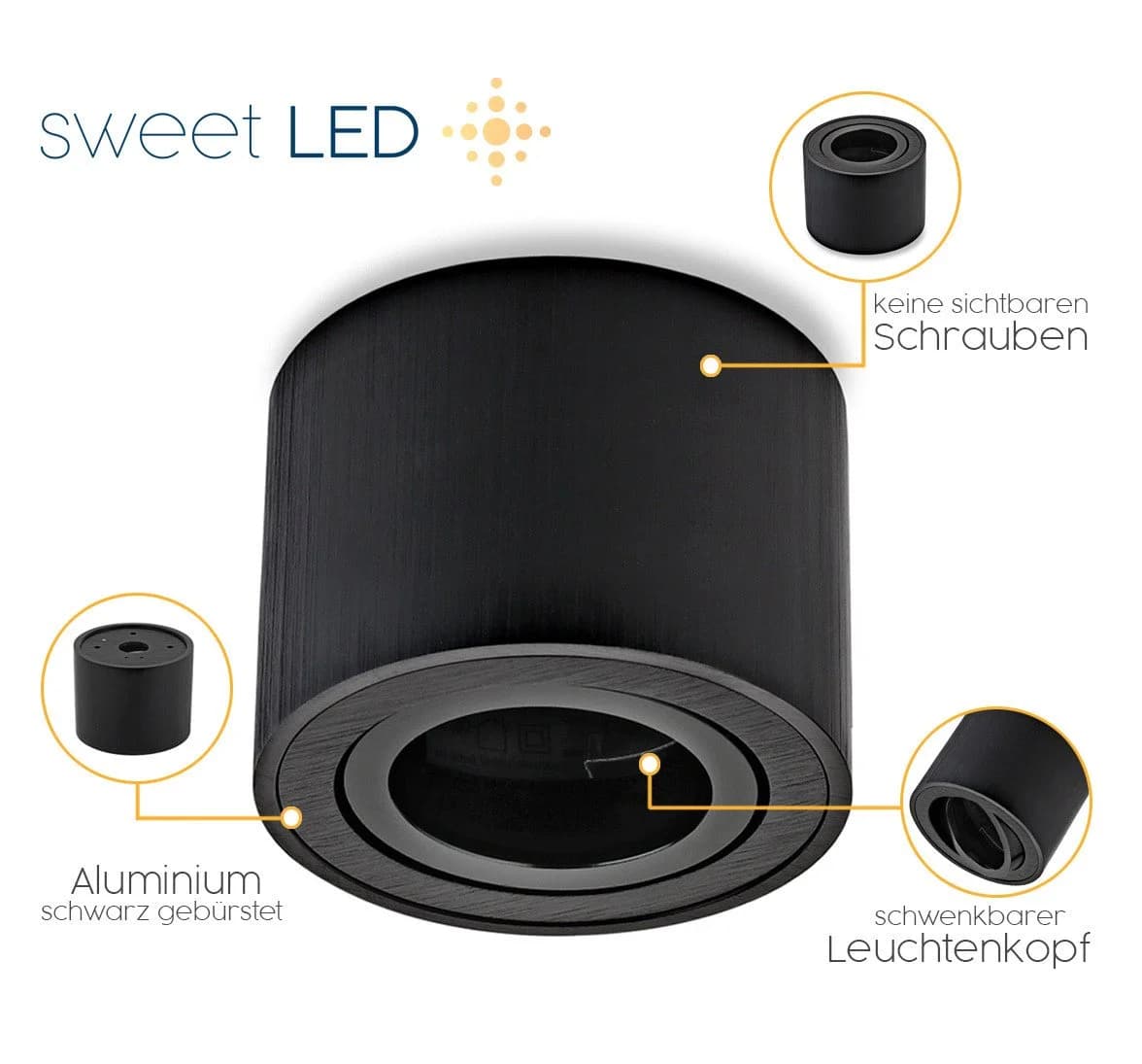 Sweet LED LED Aufbaustrahler 6er Set Warmweiß - Bild 5