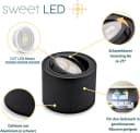 Sweet LED Aufbaustrahler 6er Set Schwarz CCT Schwenkbar Bild 1