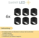 Sweet LED Aufbaustrahler 6er Set Schwarz CCT Schwenkbar Bild 5