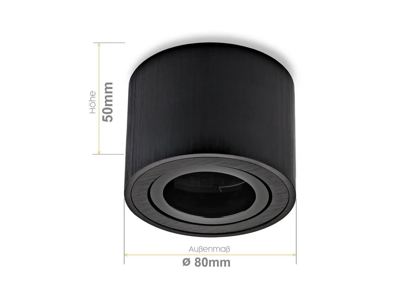 Sweet LED Aufbauleuchte 4er Set Aufbauspots flach 50mm Aluminium 230V schwarz