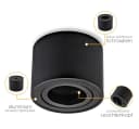 Sweet LED Aufbauleuchte 4er Set Aufbauspots flach 50mm Aluminium 230V schwarz Bild 3