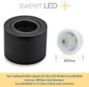 Sweet LED Aufbauleuchte 4er Set Aufbauspots flach 50mm Aluminium 230V schwarz Bild 5