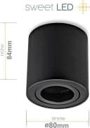 Sweet LED 4er Set Aufbaustrahler GU10 Schwarz Modern Bild 3