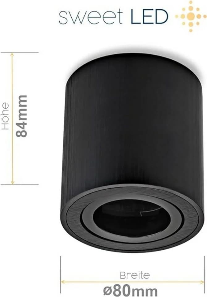 Sweet LED 4er Set Aufbaustrahler GU10 Schwarz Modern - Bild 3