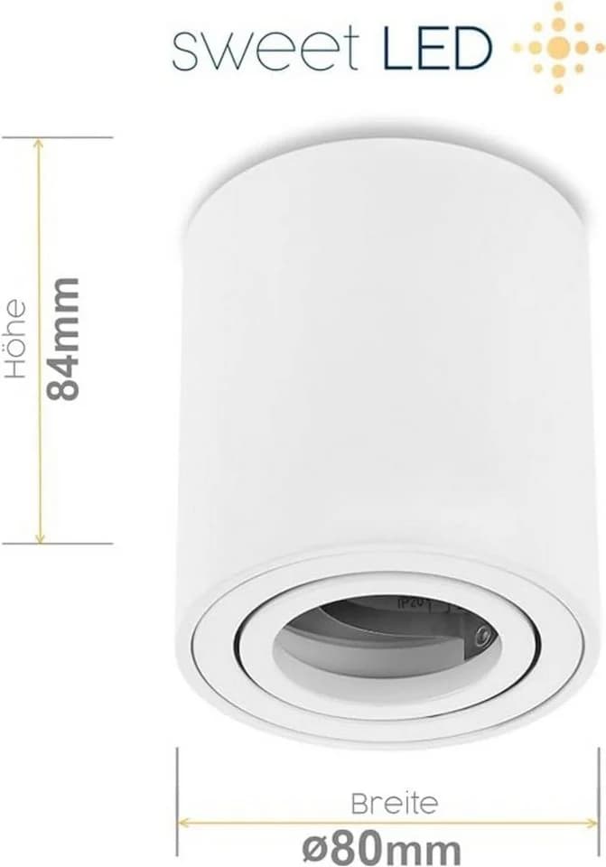 Sweet LED LED Aufbaustrahler 4er Set GU10 Alu Deckenspots 7 W weiß 80x84mm 230 V