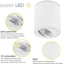 Sweet LED LED Aufbaustrahler 4er Set GU10 Alu Deckenspots 7 W weiß 80x84mm 230 V Bild 3