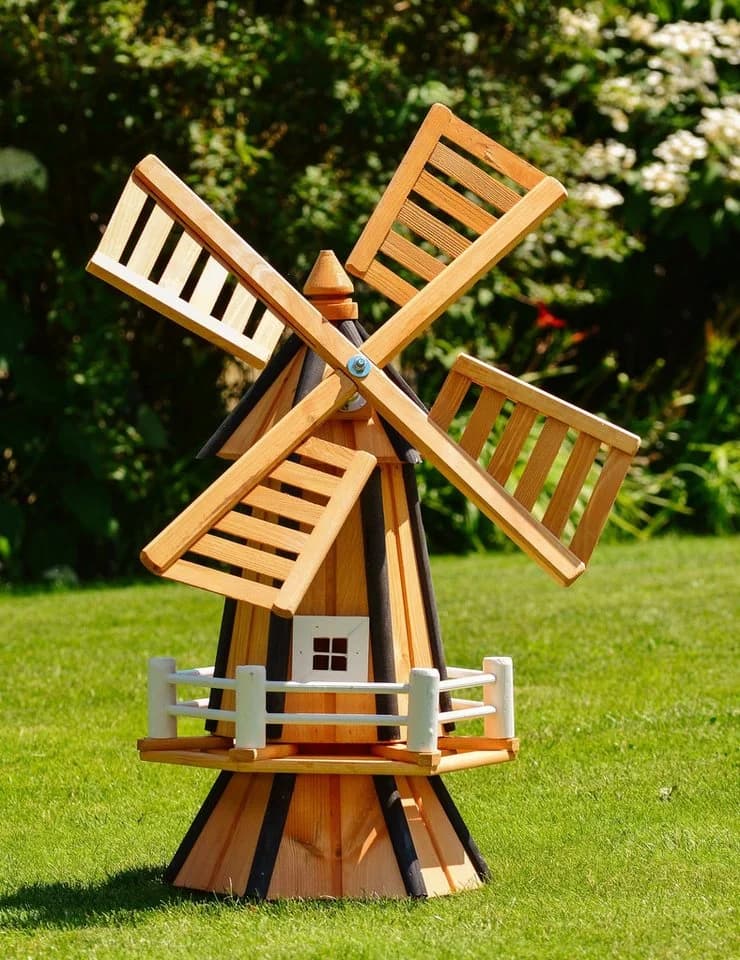 DSH DEKO SHOP HANNUSCH Gartenfigur Holzwindmühle Bunt Handarbeit - Bild 2