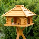 DSH DEKO SHOP HANNUSCH Vogelhaus mit Ständer Massiv Holz Bild 3