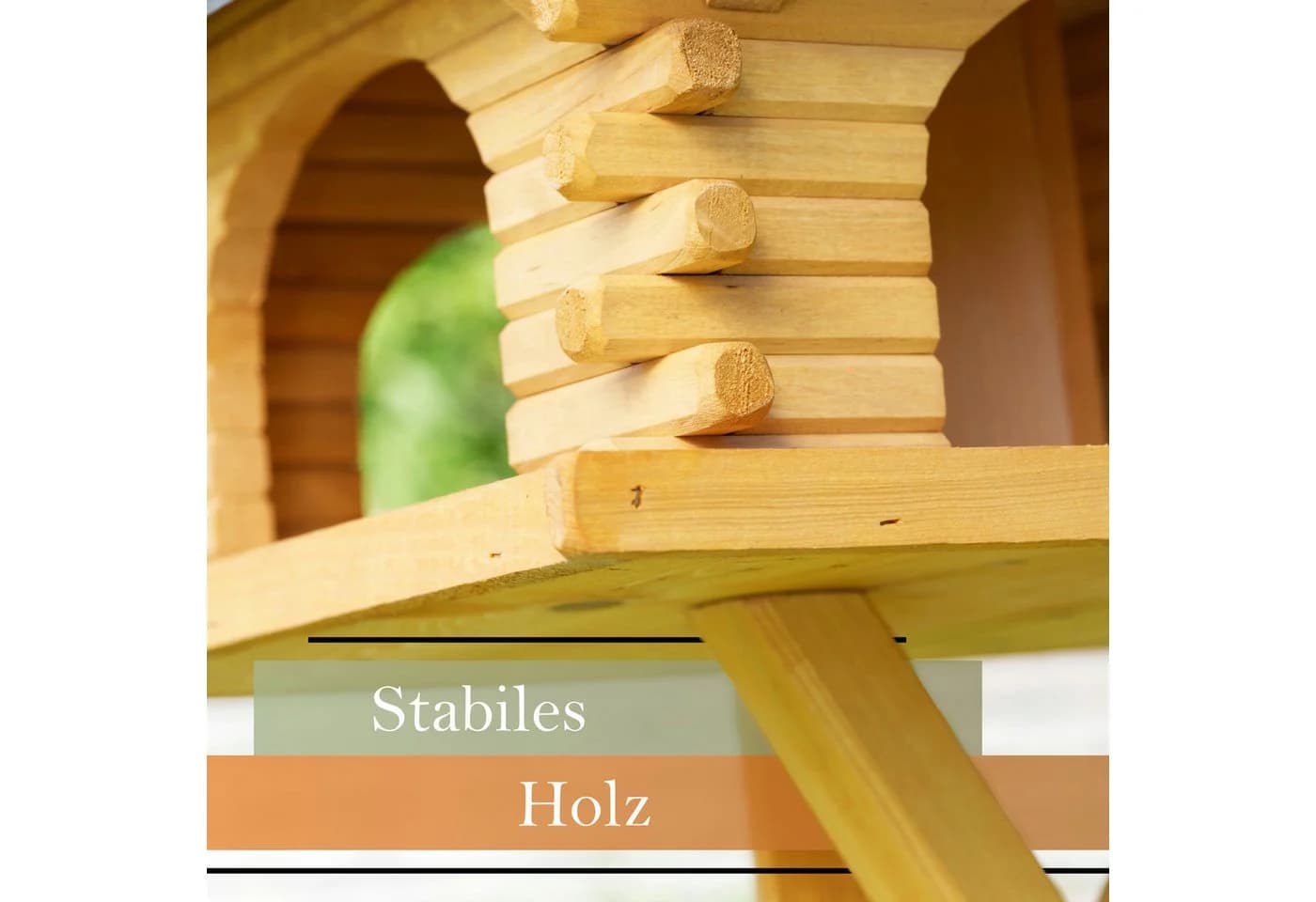 DSH DEKO SHOP HANNUSCH Vogelhaus mit Ständer Massiv Holz - Bild 4